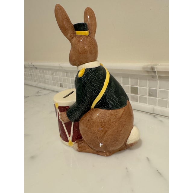 Very sweet drummer rabbit piggy bank from Real Doulton from 1967. Excellent quality and condition - no cracks or chips....