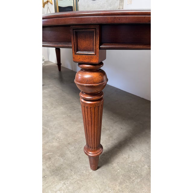 Late 20th Century 116" Long Oval Dining Table With Two 20" Removable Leaf Extensions For Sale - Image 9 of 14