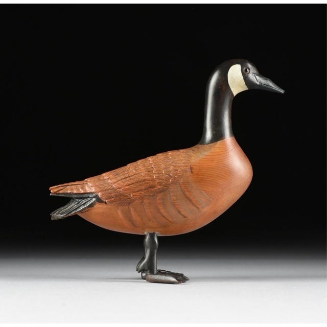 2000 - 2009 Hand Carved and Painted Canada Goose by H. W. Stewart, 14” X 8.5” For Sale - Image 5 of 10