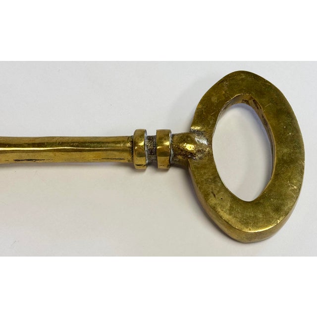 Metal Oversized Vintage Brass Key Paper Weight For Sale - Image 7 of 9