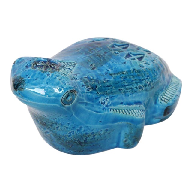 Vintage Italian Rimini Blu Ceramic Frog by Aldo Londi for Bitossi For Sale
