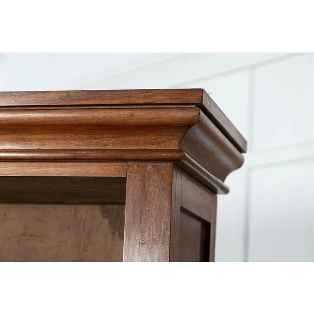 Large 19th Century English Walnut & Birch Bookcase, 1870s For Sale - Image 11 of 13