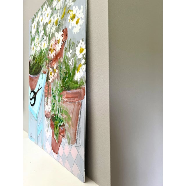 American Flower Painting "Daisy Pots" Original Artwork by Shann Spishak For Sale - Image 3 of 4