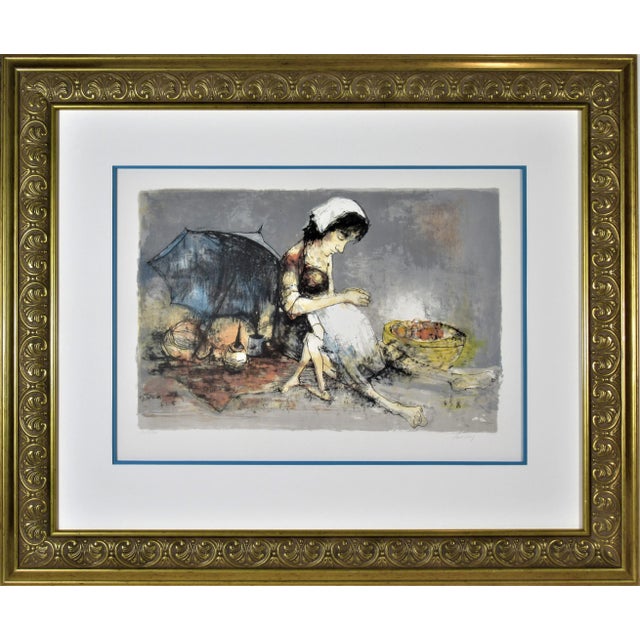 Jean Jansem, Steet Vendor with Little Girl, Circa 1960 For Sale - Image 9 of 9