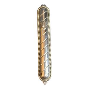 Vintage Masorett Israel Sterling Silver 925 Mezuzah Case Diagonal Ribbed Beaded