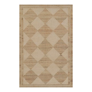 Erin Gates by Momeni Orchard Court Checker Ivory Hand Woven Wool and Jute Area Rug 10' X 14' For Sale