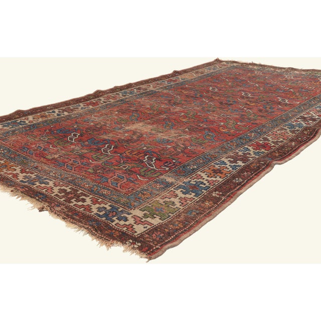 79761 Antique Persian Kurd Rug, 04'01 x 06'10. The Sacred Flame: A Late 19th Century Persian Kurd Masterpiece of Eternity...