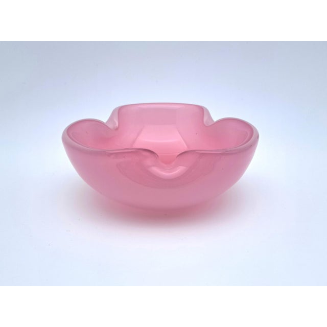 Add a touch of romance to your home with this enchanting pink Murano glass bowl, attributed to Seguso for its shape and...