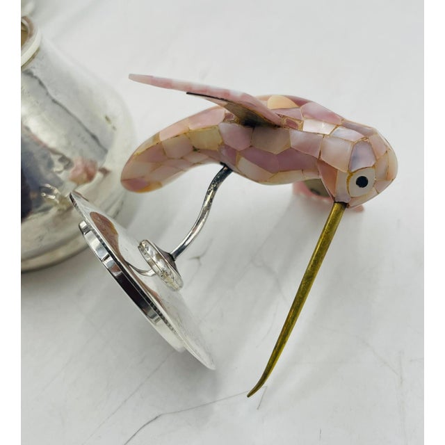 Los Castillo Silver Hummingbird Creamer, Sugar & Ladle, Taxco 1960s For Sale - Image 16 of 18