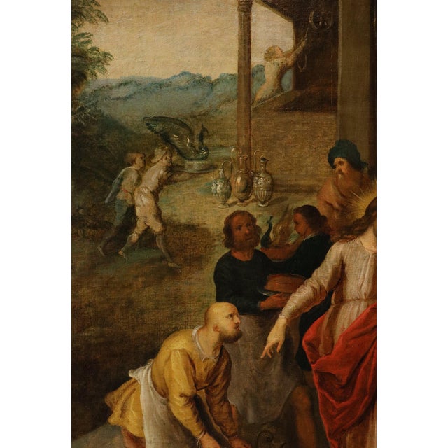 After Frans Francken II, The Wedding at Cana, 17th Century, Oil Painting on Canvas, Framed For Sale - Image 8 of 15