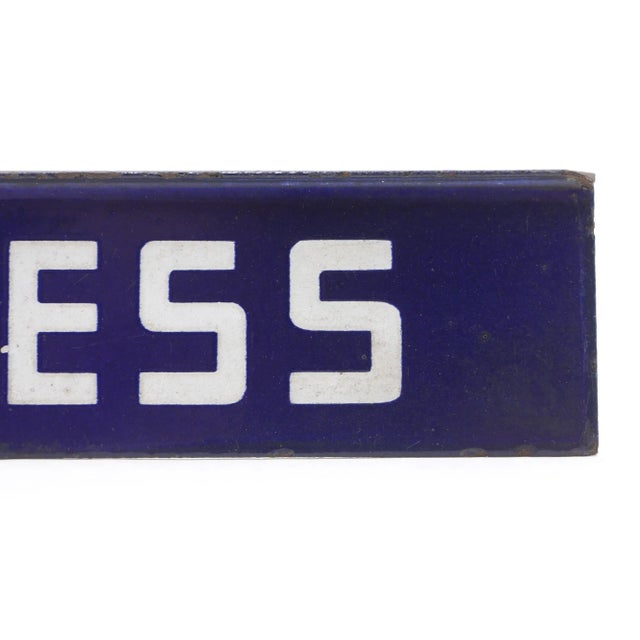 Traditional Vintage European French Dark Blue Steel Express Sign For Sale - Image 3 of 5