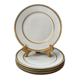 Antique Williams Guerin Limoges Gilt Dinner Plates, Set of 5 For Sale