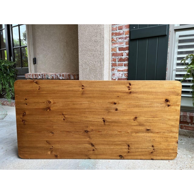 Antique English Pine Farm Table Kitchen Island Sofa Table Farmhouse