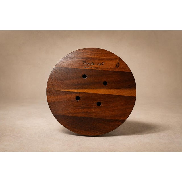 Wood Brazilian Modern Lazy Susan & Bowls in Rosewood, Tropic Art, Brazil, 1970s For Sale - Image 7 of 16