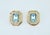 Lovely Christian Dior blue crystal and rhinestone clip on earrings with a gold plated setting. The rectangular setting has...