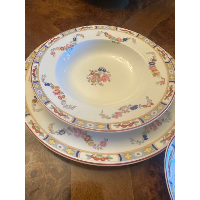 1900 - 1909 Antique Late 19th Century Rare Park Johnson Bros. England "Arundale" Pattern 68 Pieces Floral Dining Set For Sale - Image 5 of 18