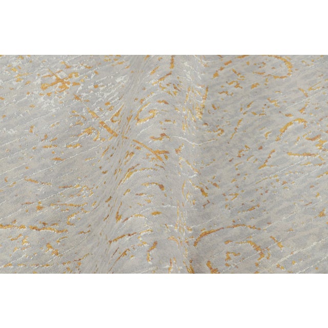 2010s Rug & Kilim’s Contemporary Rug in Gray and Orange Abstract Patterns “Naroon” For Sale - Image 5 of 7