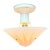 Semi Flush 1930s Ceiling Light With a Pink Glass Bowl Antique White Painted Fixture For Sale