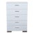 Coaster Felicity Modern 5-Drawer White Chest With Chrome Handles For Sale