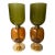 Contemporary Pair of Brass and Murano Glass Green Shades Lamps, Italy For Sale