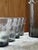 1960s Mid-Century Modern Smoky Grey Woodgrain Bark Glass Pitcher and Tumbler Set, 1970, Set of 5 For Sale - Image 5 of 16