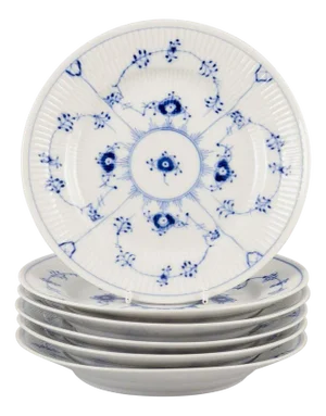 Small Lunch Plates in Blue Fluted Porcelain from Royal Copenhagen, 1970s, Set of 6