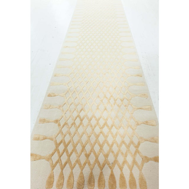 Modern High-Low Textured Wool & Silk Runner by Doris Leslie Blau For Sale - Image 4 of 6