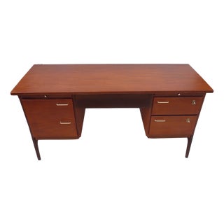 Vintage Brown Desk in Teak, 1950s For Sale