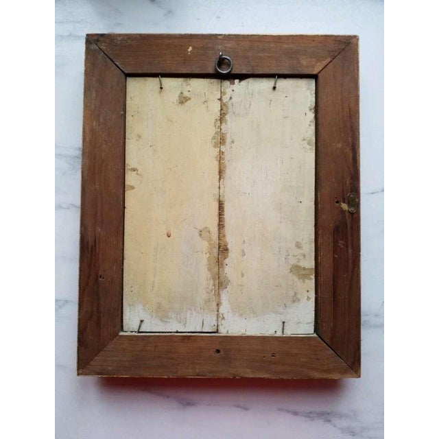 Wood 19th Century Dutch Portrait Under an Archway, Oil on Panel. For Sale - Image 7 of 7