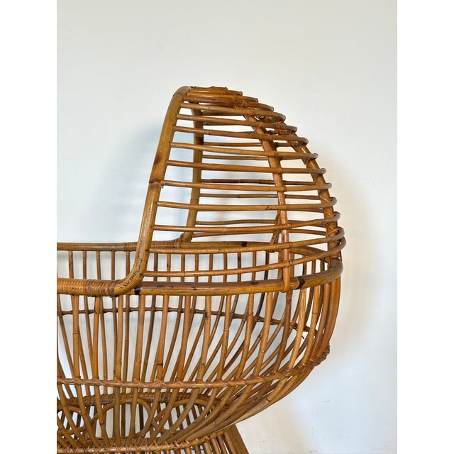 Vintage Rattan and Bamboo Cradle, 1970s For Sale - Image 10 of 14