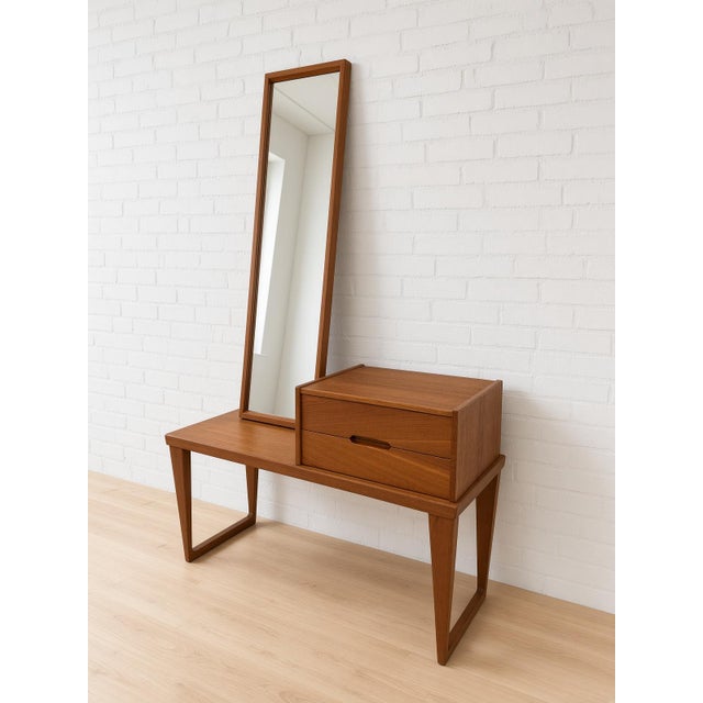 Bench and Mirror in Teak by Kai Kristiansen for Aksel Kjersgaard, 1960s, Set of 3 For Sale - Image 14 of 14