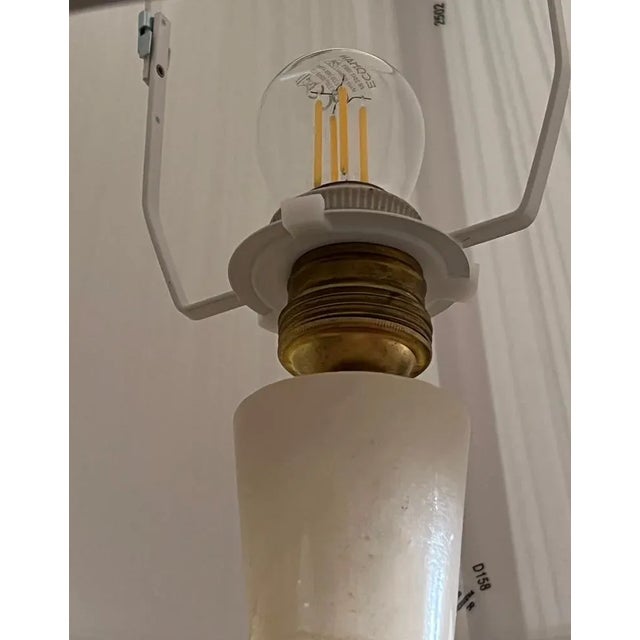 Stone Vintage French Table Lamp in Alabaster, 1950s For Sale - Image 7 of 9