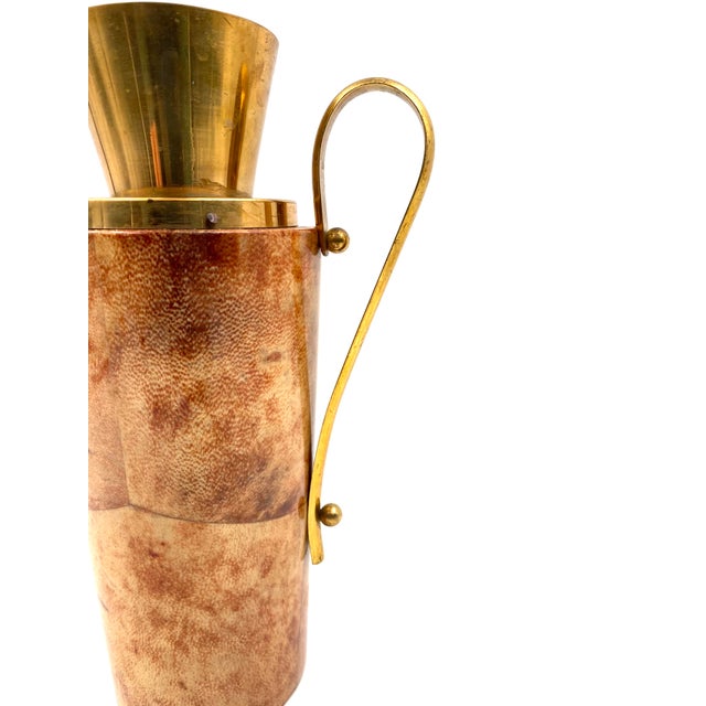 Mid-Century Parchment Barware Thermos by Aldo Tura for Macabo, Italy, 1960s For Sale - Image 9 of 14