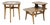 Vintage Mid Century Modern Walnut & Formica Round & Step Side Table Set - 2 PCS For Sale