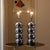 Sculptural pair of 1970s chrome stacked ball table lamps attributed to George Kovacs, executed in the iconic “caterpillar”...