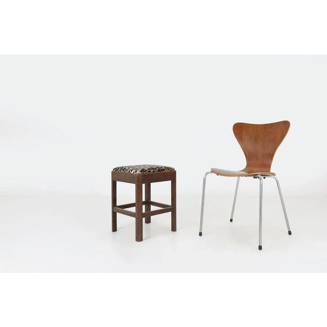 Art Deco Stool with Leopard Print, 1930s For Sale - Image 9 of 10