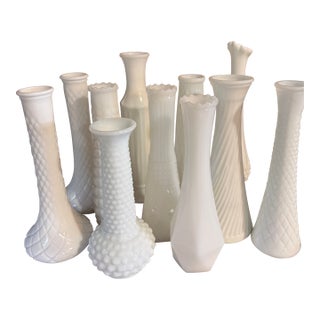 Group of Misc. Milk Glass Vases For Sale