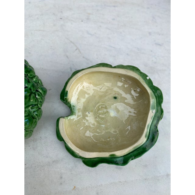 Ceramic 19th Century Portuguese Majolica Pumpkin Mustard Pot For Sale - Image 7 of 8