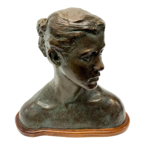 1950s Bronze Bust of a Young Woman, Mid Century, by Tony Trezza