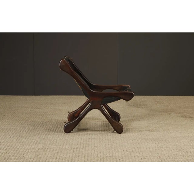 Rosewood and Leather 'Sloucher' Lounge Chair by Don Shoemaker, 1960s, Signed For Sale In Los Angeles - Image 6 of 18