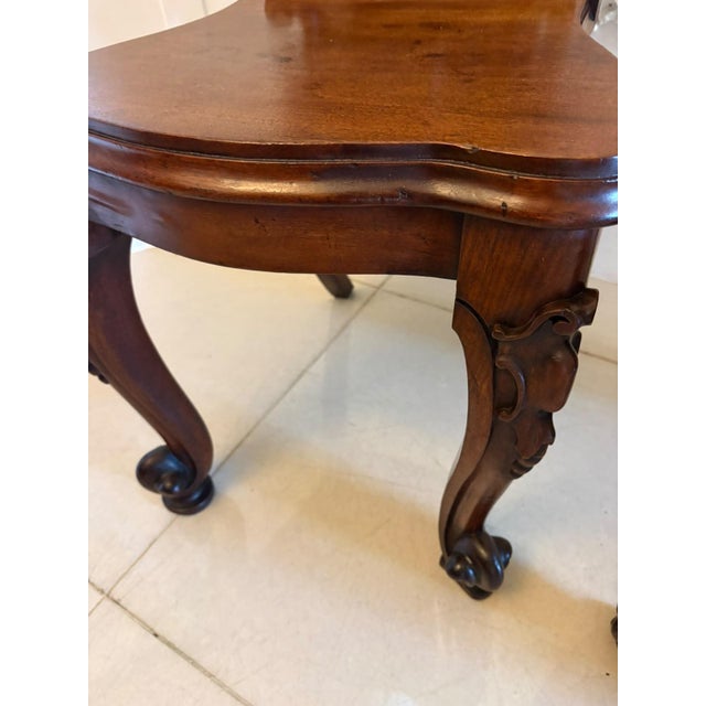 Antique Victorian Carved Mahogany Hall Chairs, 1850s, Set of 2 For Sale - Image 15 of 18
