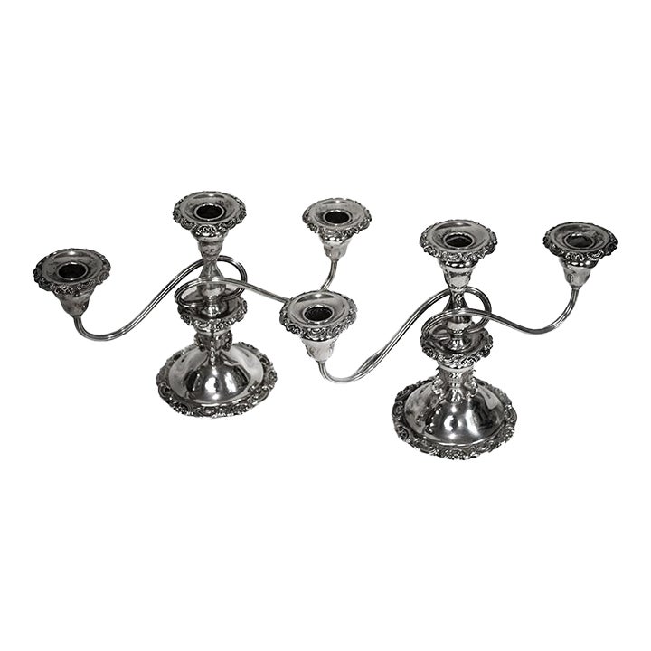 Pair Wallace Silverplate Candle Holders Baroque Pattern Chairish