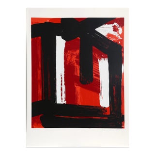 Edvins Strautmanis - Untitled Black and Red Geometric Screenprint For Sale