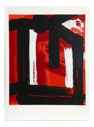 Edvins Strautmanis - Untitled Black and Red Geometric Screenprint