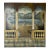 Vintage Hand-Painted Four-Panel Folding Screen – Architectural Landscape Room Divider For Sale