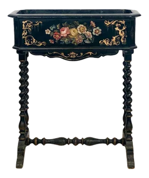 19th Century Lacquer and Painted Planter, Circa 1890