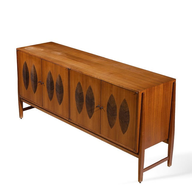 Kipp Stewart for Calvin Furniture Mid Century Walnut and Rosewood Sideboard Credenza For Sale - Image 10 of 10