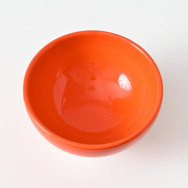 Metal Vintage Orange Ceramic Bowl from Quist, 1970s For Sale - Image 7 of 8