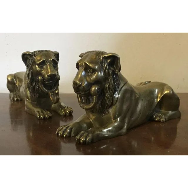 French Antique Early 19th Century French Empire Bronze Egyptian Lion 1800 - A Pair For Sale - Image 3 of 11