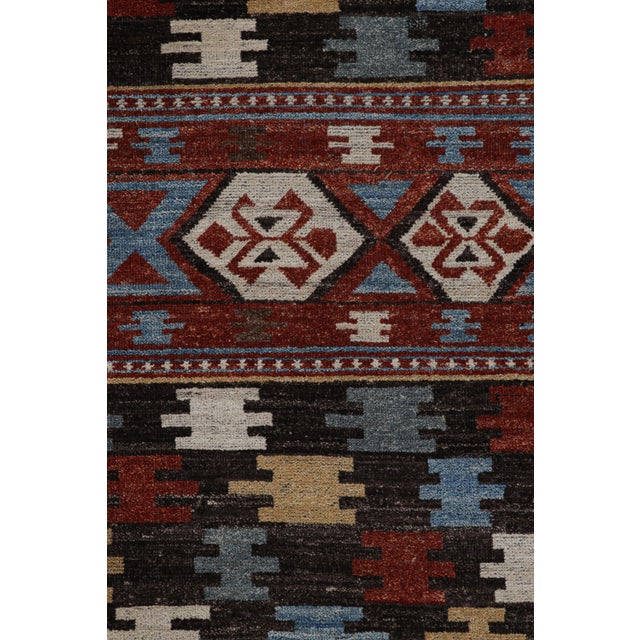 Tribal Rug & Kilim’s Caucasian Style Runner Rug With Polychromatic Geometric Patterns For Sale - Image 3 of 7